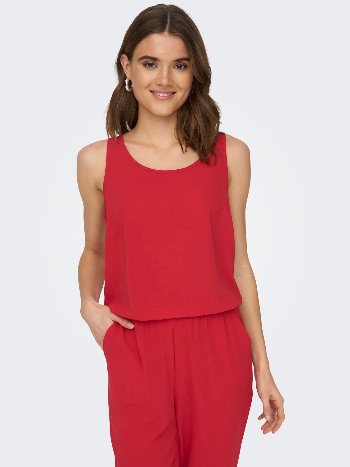 ONLY Einfarbig Jumpsuit -Mars Red - 15236581