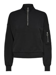 ONLY High Neck Sweatshirt -Black - 15236602