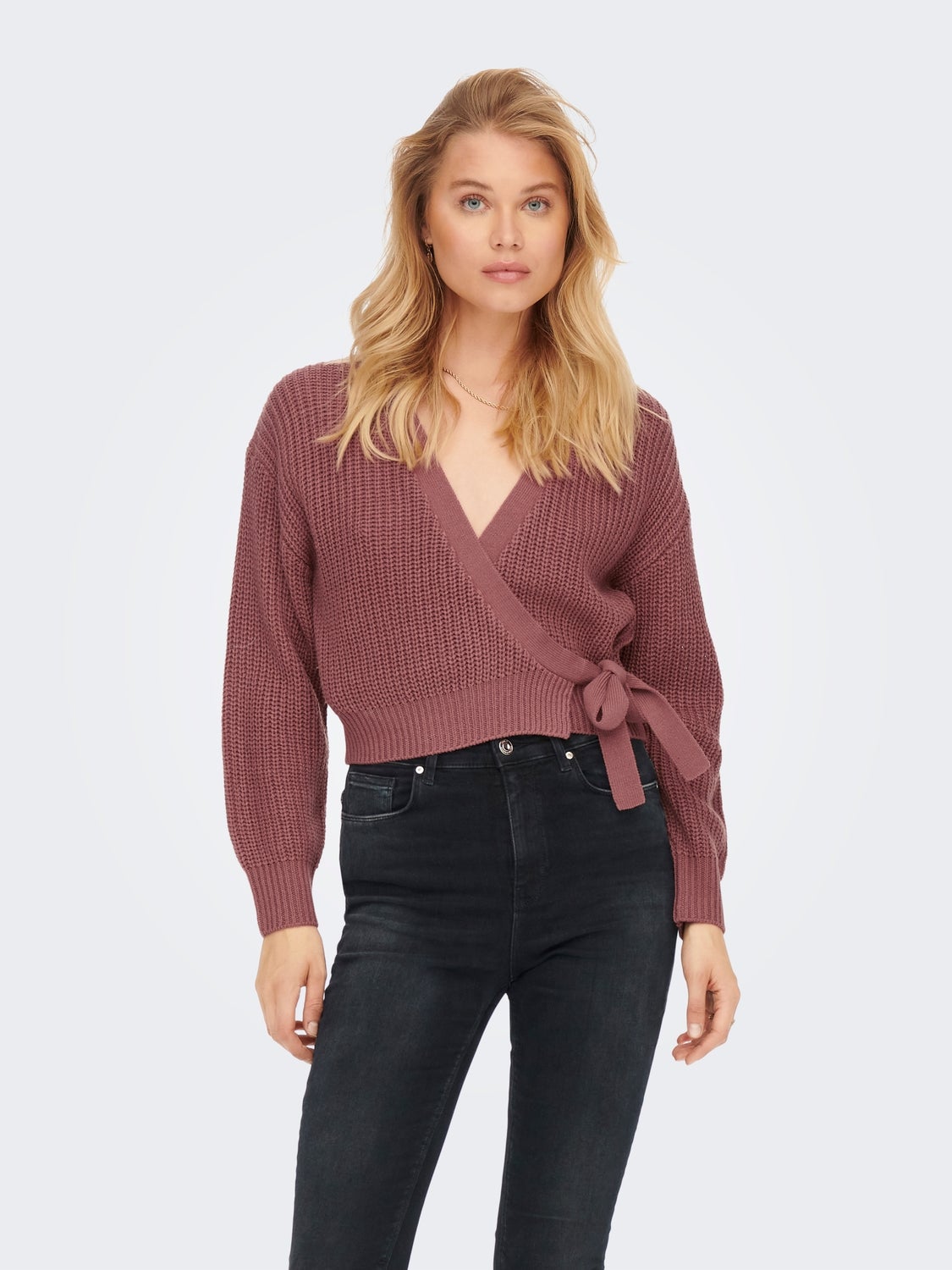 Purple store wrap sweater