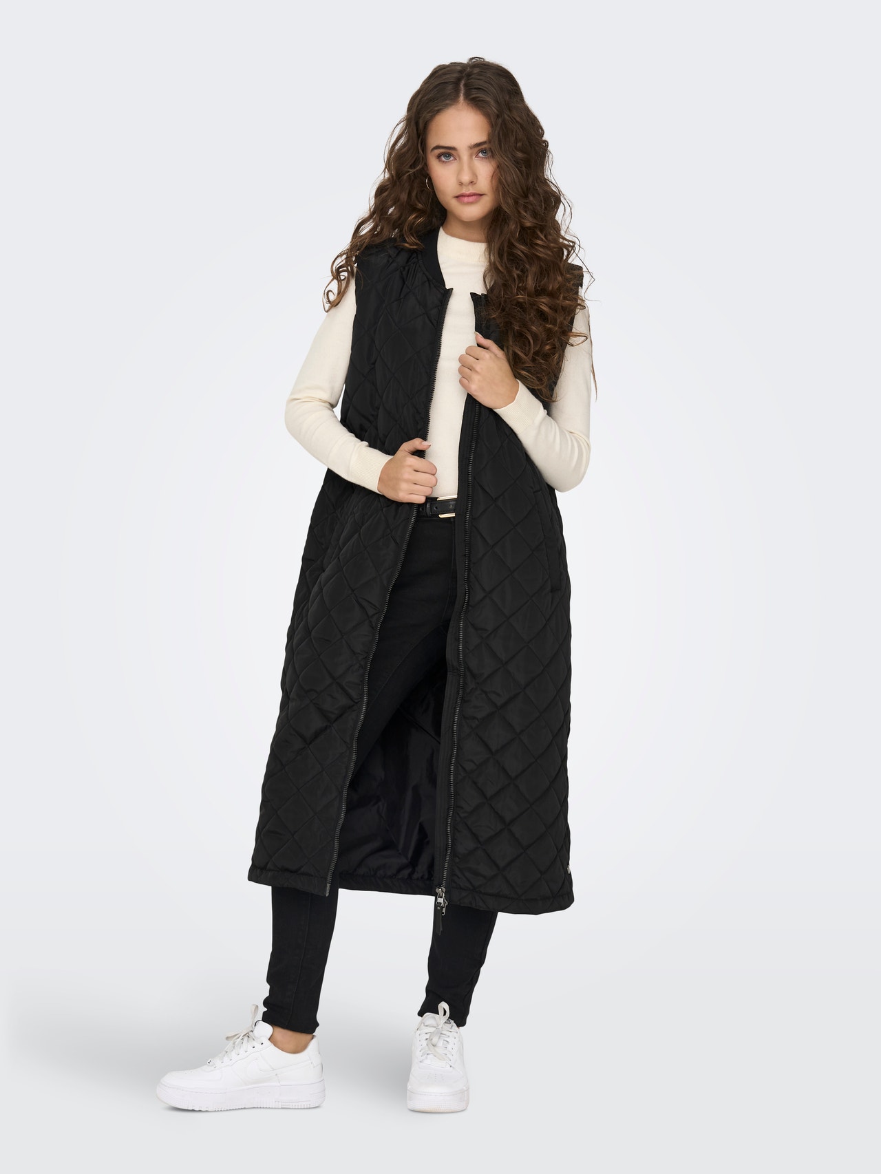 ONLY Long quilted Waistcoat -Black - 15236914