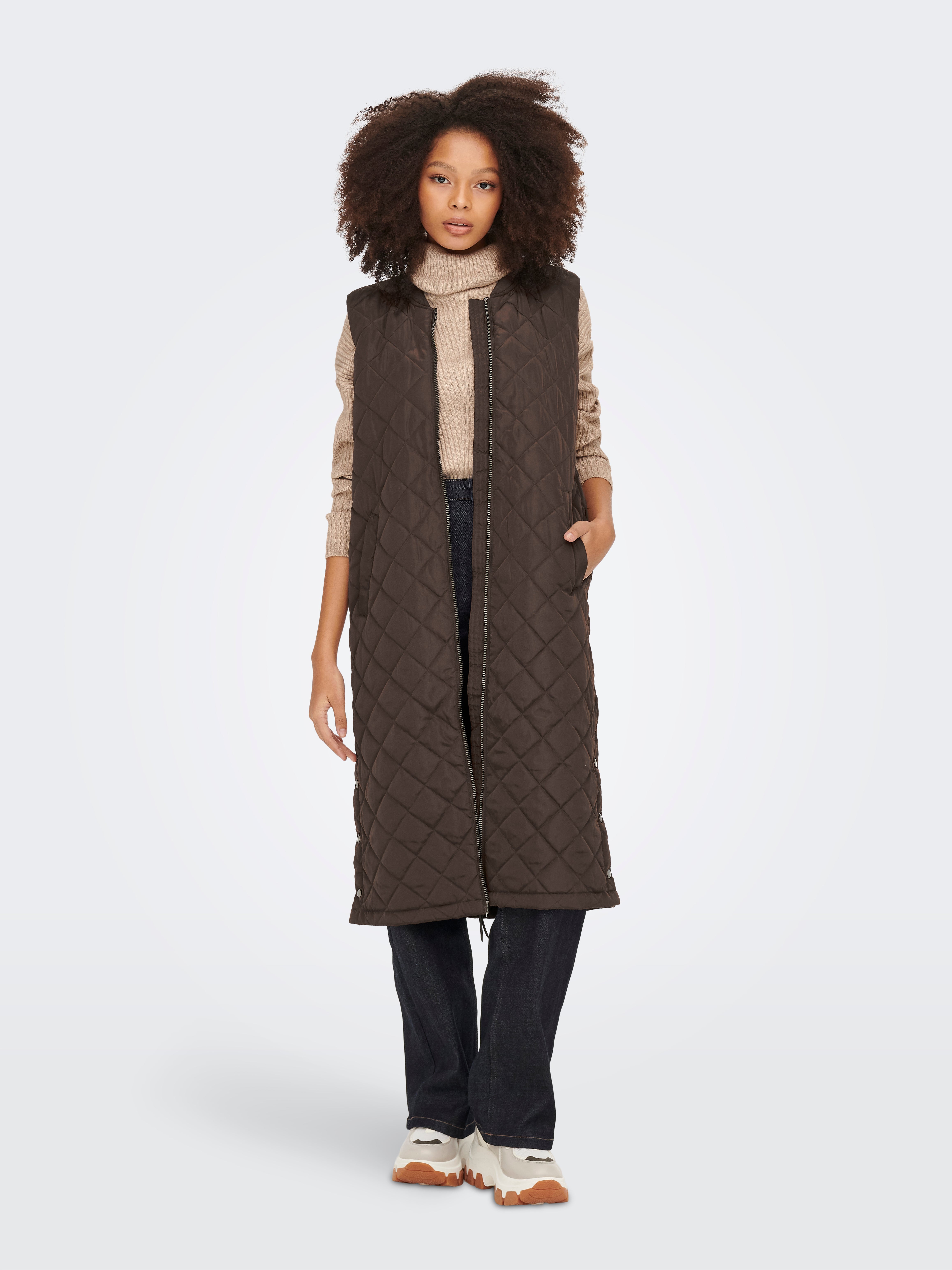 Something New Curve x Emilia Silberg Exclusive Leather Look Croc Trench Coat in Brown