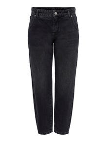 ONLY ONLTROY Taille haute Carrot Fit Jeans -Black Denim - 15236962