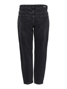 ONLY Karotte Hohe Taille Jeans -Black Denim - 15236962
