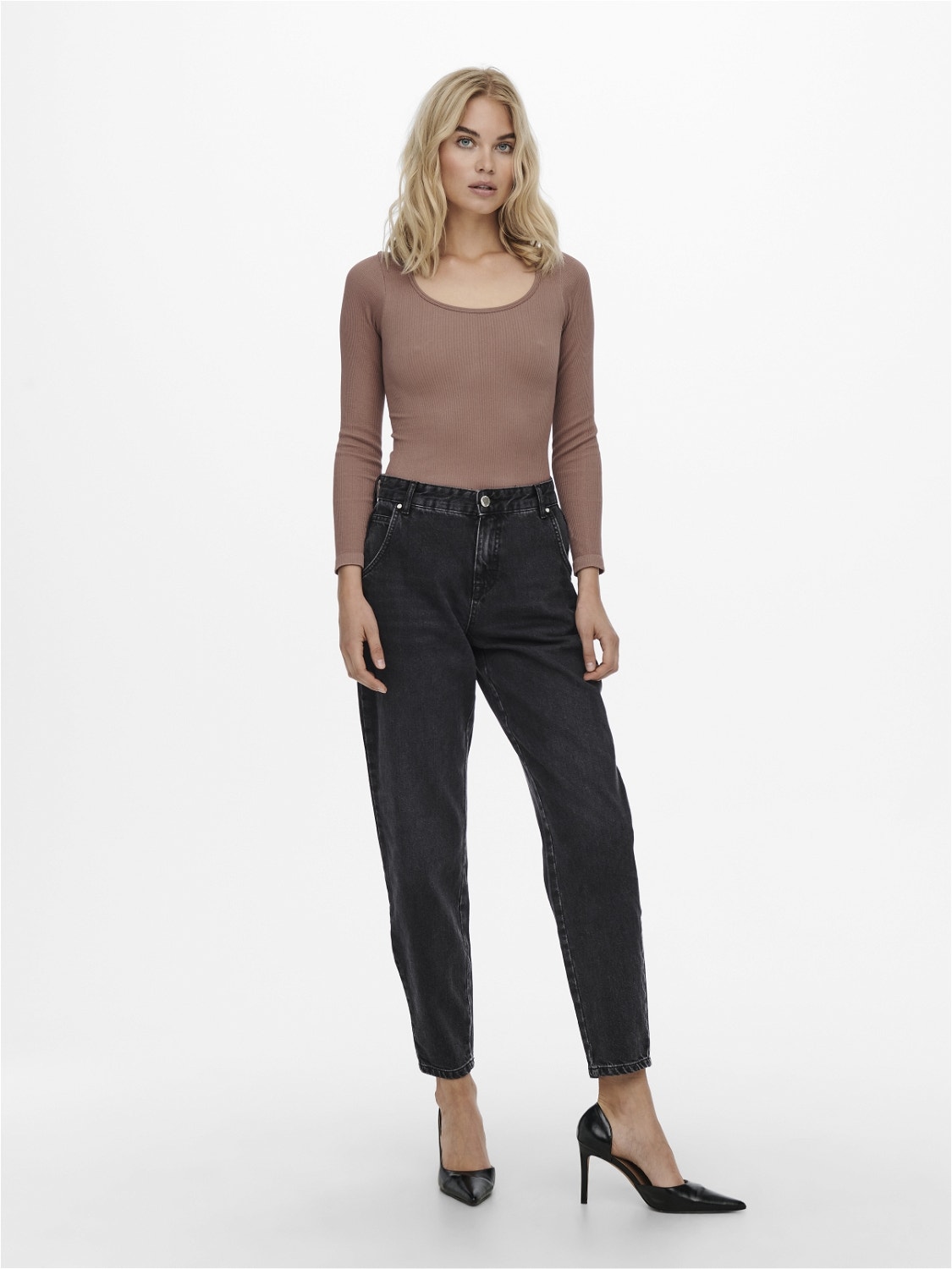 ONLY ONLTroy Life Carrot Ankle high waisted jeans -Black Denim - 15236962