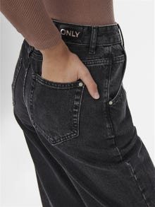 ONLY Karotte Hohe Taille Jeans -Black Denim - 15236962