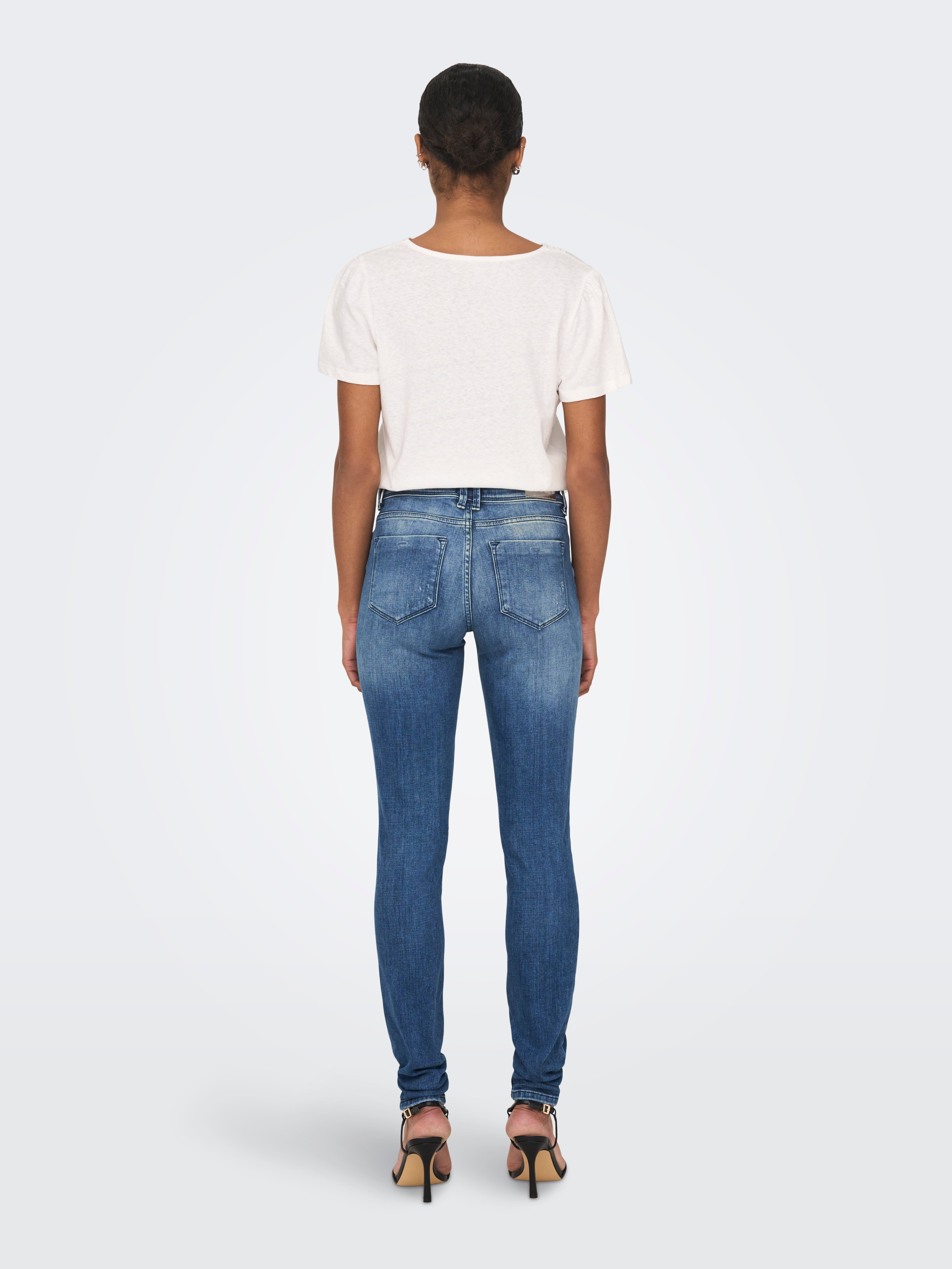 ONLSHAPE Mittlere Taille Skinny Fit Jeans | Mittelblau | ONLY®