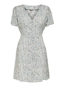 ONLY Mini dress with v-neck -Gray Mist - 15237382