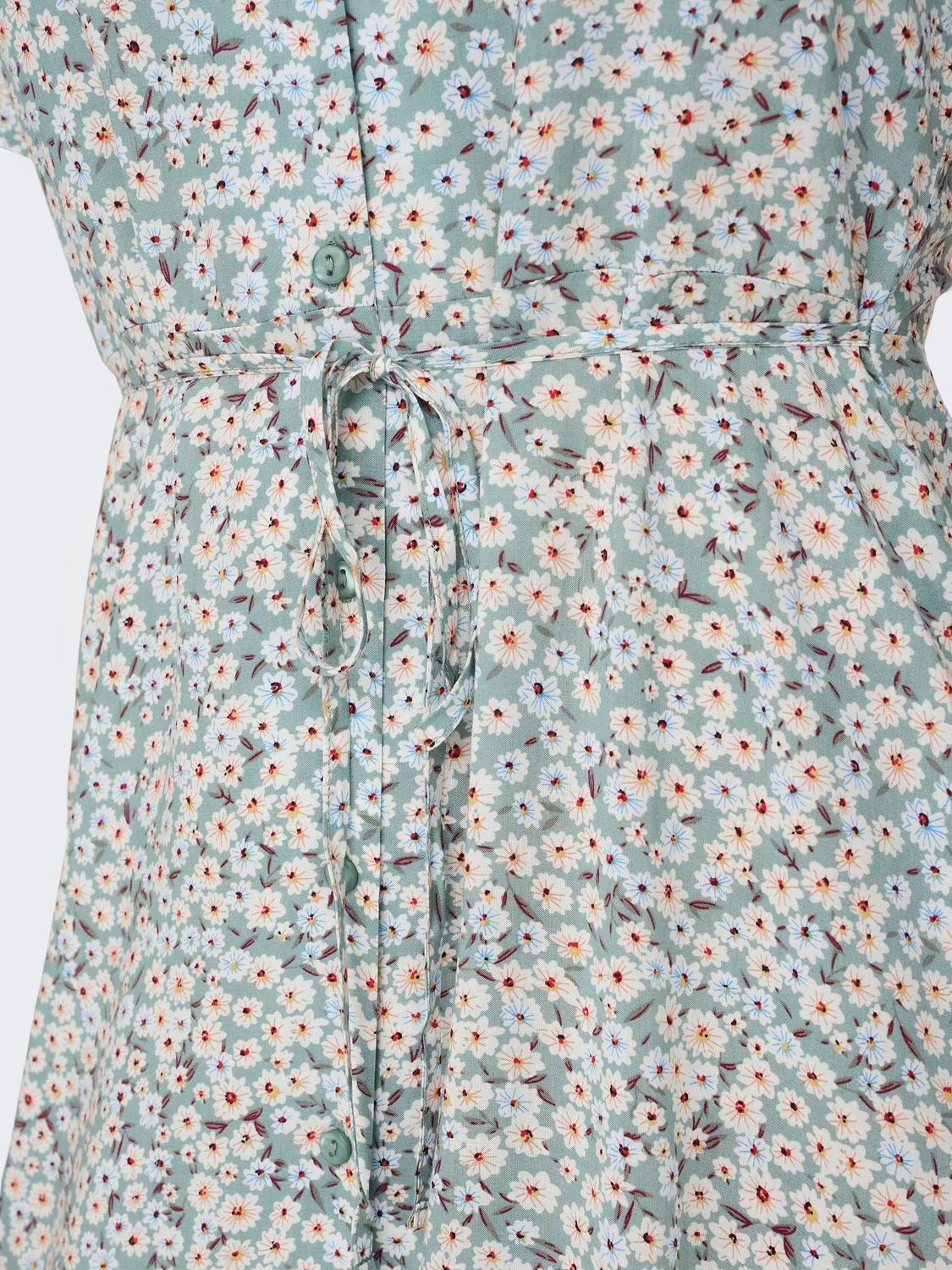 ONLY Normal geschnitten V-Ausschnitt Kurzes Kleid -Gray Mist - 15237382
