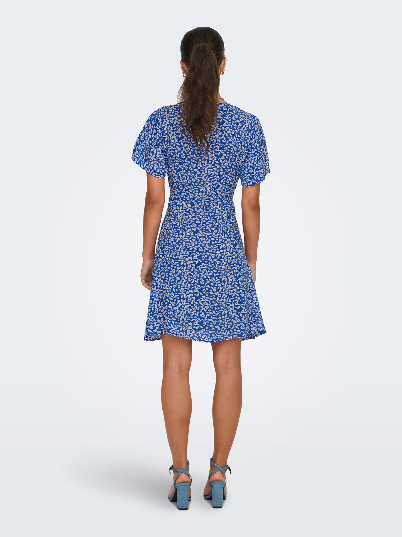 ONLY Mini dress with v-neck -Nebulas Blue - 15237382