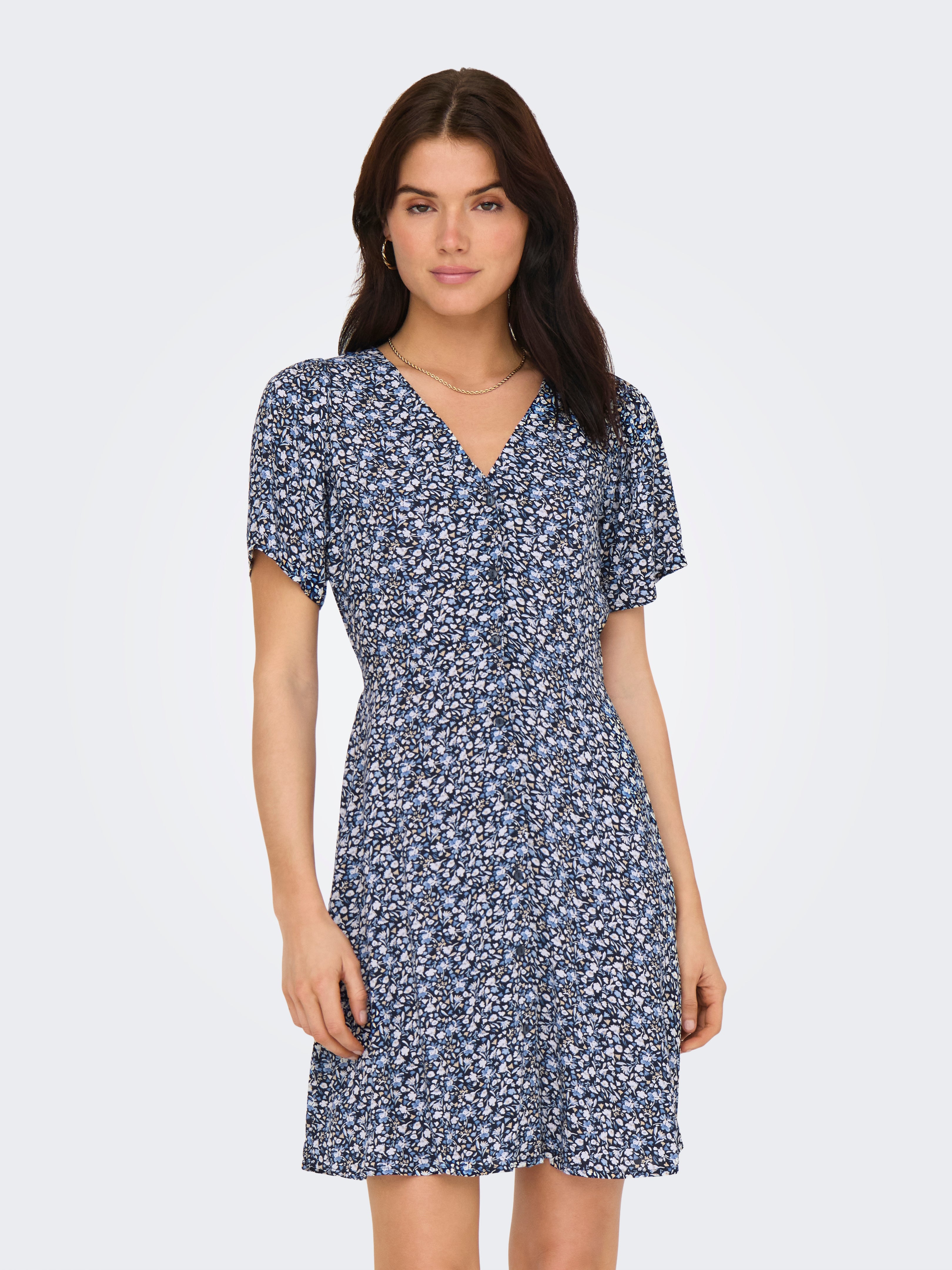 ONLY Onlvita Life Linen S/S Short Dress Wvn Women's Regular Fit Dress ONLY Onlvita Life Linen S/S Short Dress Wvn Women's Regular Fit Dress