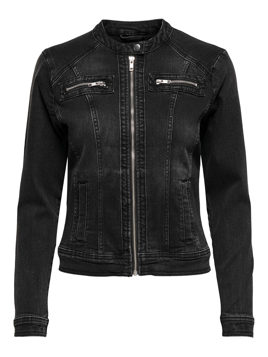 ONLY Biker collar Jacket -Black Denim - 15237497