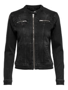 ONLY Biker collar Jacket -Black Denim - 15237497