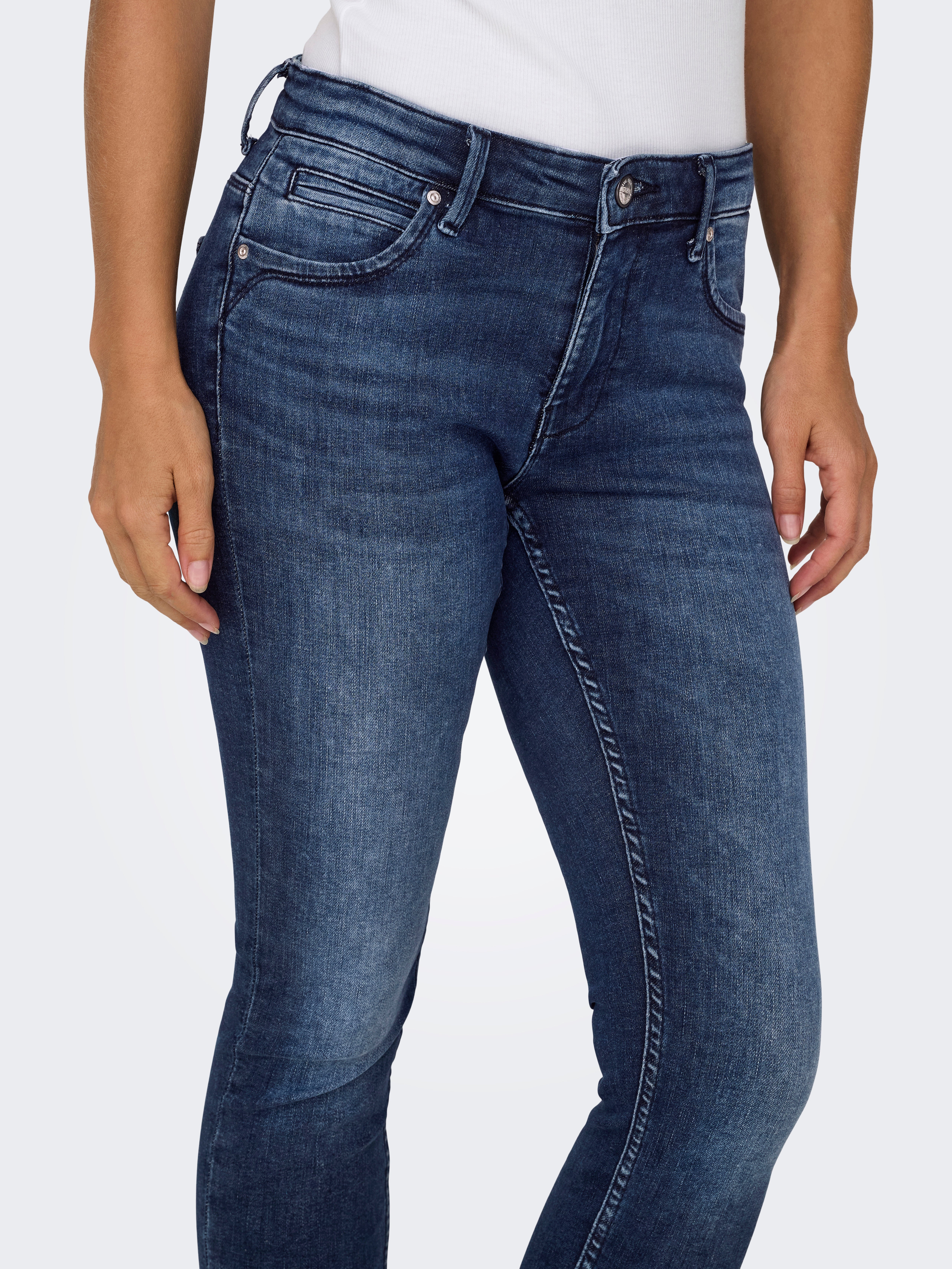 ONLKENDELL Mittlere Taille Skinny Fit Jeans | Dunkelblau | ONLY®