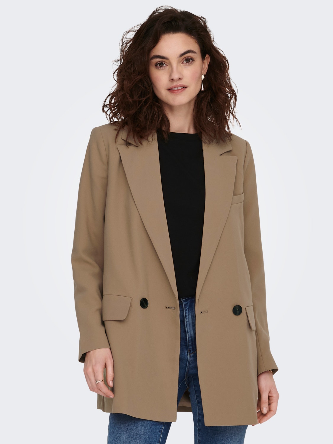 ONLY Blazers Loose Fit Col à revers -Burro - 15237544