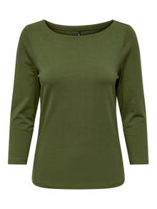 ONLY Boat neck Top -Winter Moss - 15237739