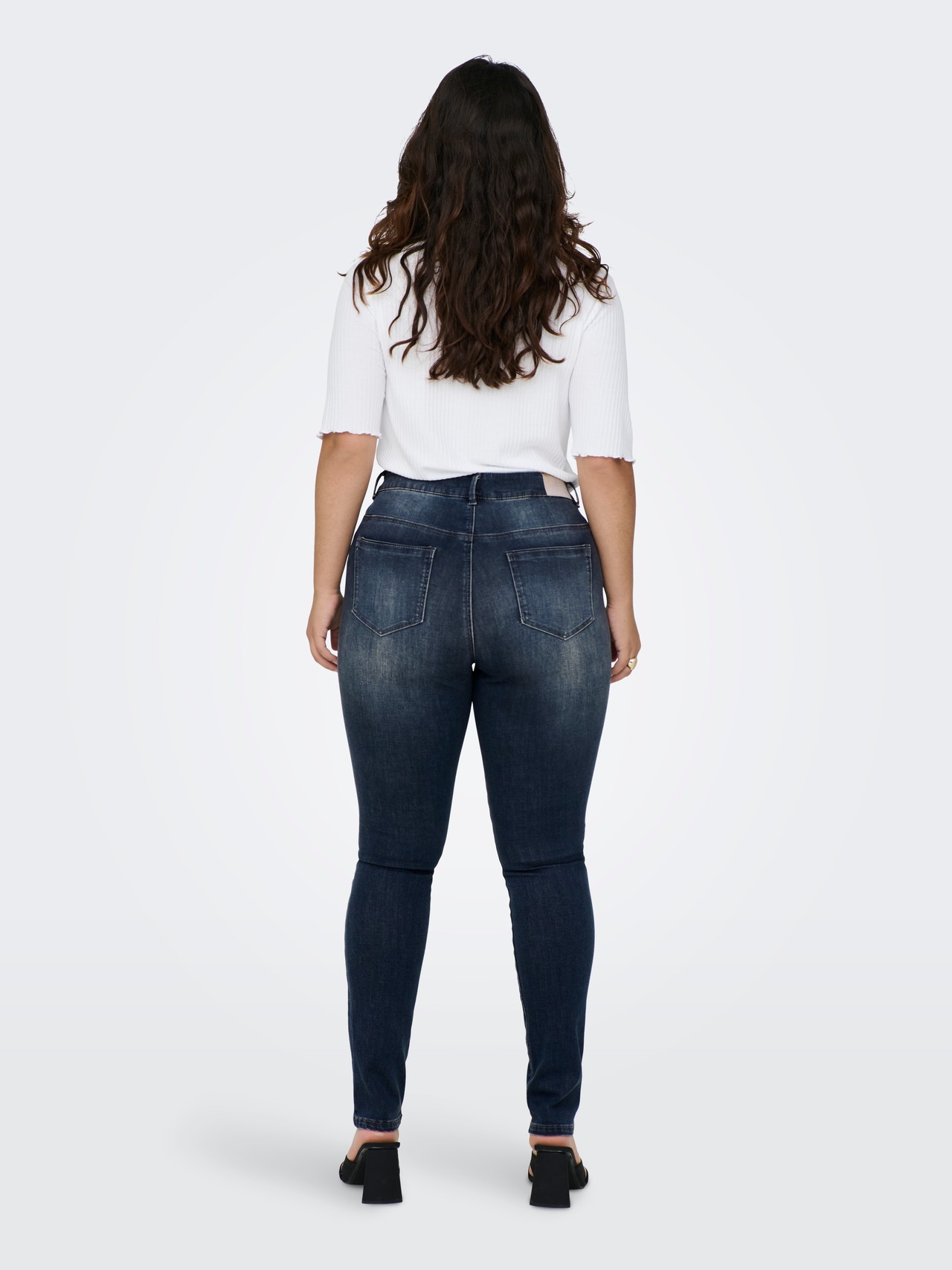 ONLY Curvy CARSally reg Skinny fit jeans -Blue Black Denim - 15237849