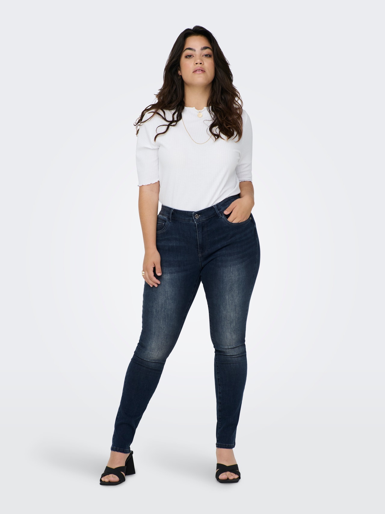 ONLY Jeans Skinny Fit Taille moyenne -Blue Black Denim - 15237849