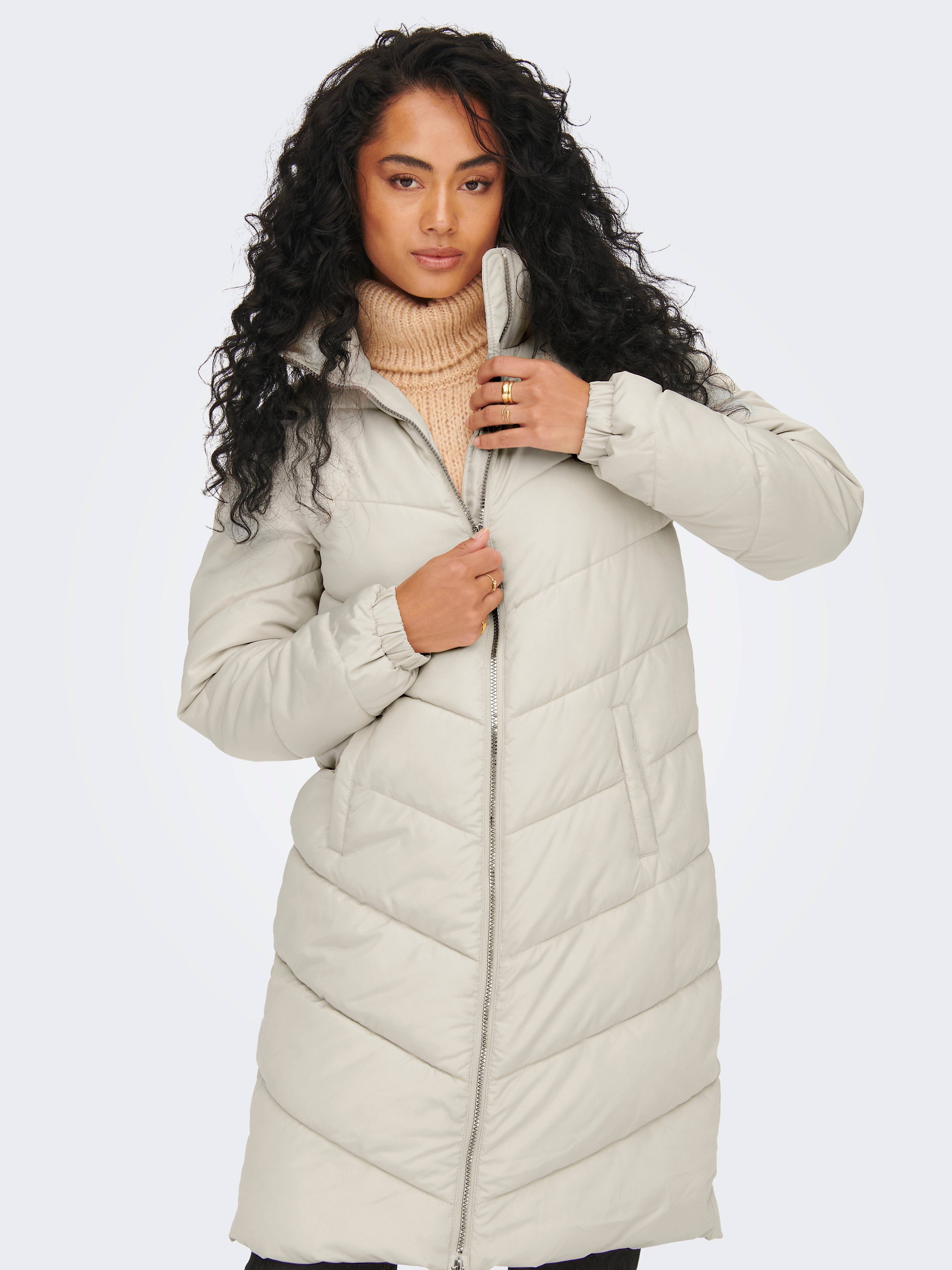 Long puffer Jacket | Light Grey | ONLY®