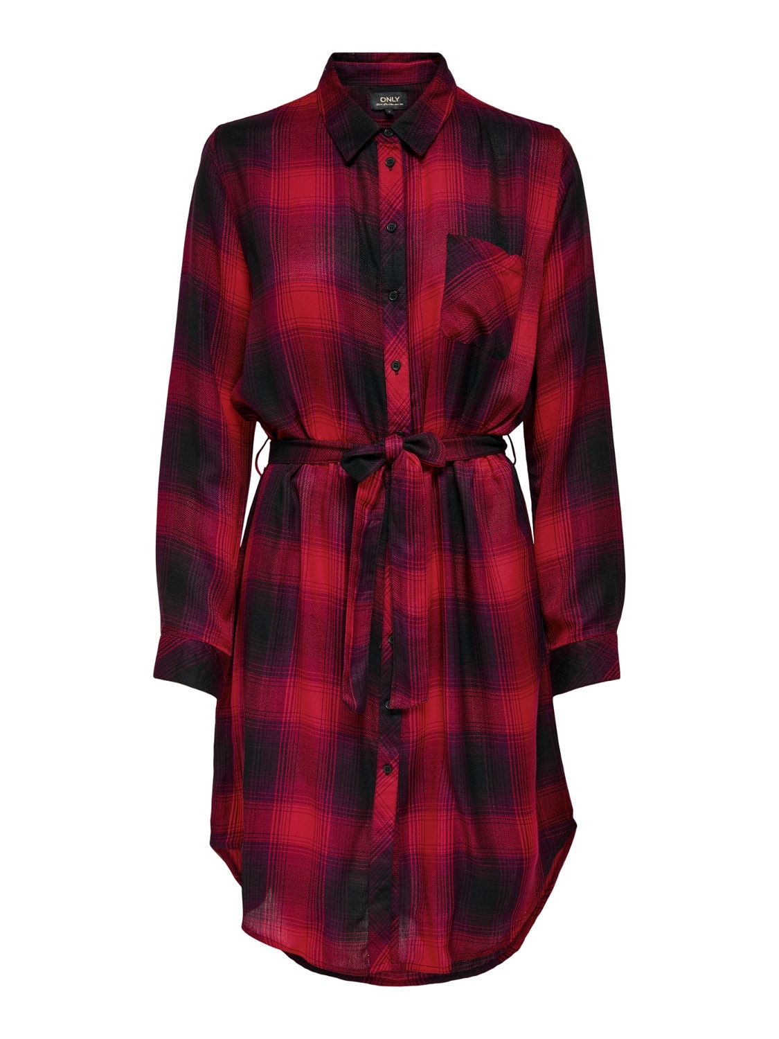 ONLY Checked Dress -Mineral Red - 15238033