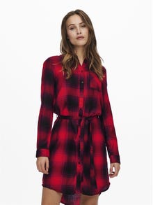 ONLY Checked Dress -Mineral Red - 15238033
