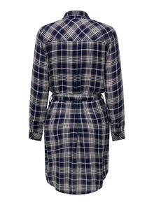 ONLY Robe longue Regular Fit Col rond Poignets boutonnés -Dress Blues - 15238033