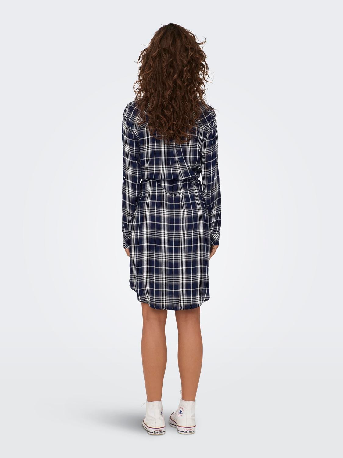 ONLY mini Checked Dress -Dress Blues - 15238033