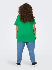 ONLY Curvy ensfarget T-skjorte -Jolly Green - 15238147