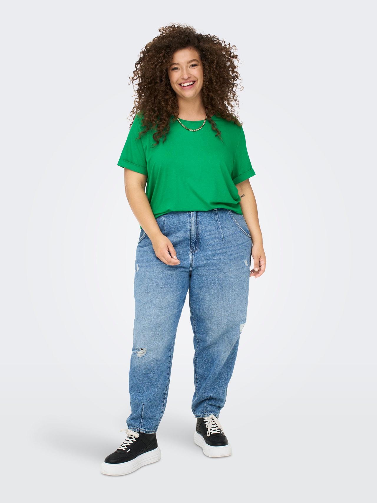 ONLY Curvy solid colored T-shirt -Jolly Green - 15238147