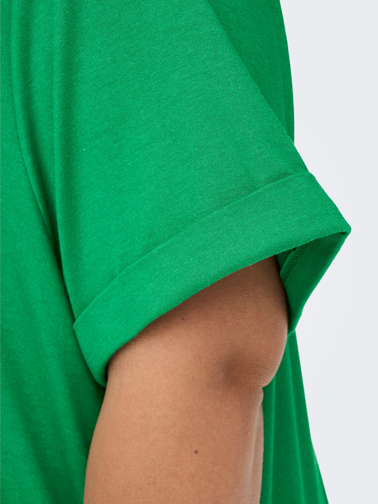 ONLY Regular fit O-hals Mouwuiteinden met omslag T-shirts -Jolly Green - 15238147