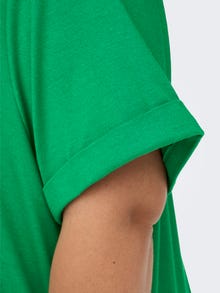 ONLY Regular Fit O-Neck Fold-up cuffs T-Shirt -Jolly Green - 15238147