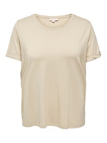 ONLY Voluptueux, uni T-Shirt -Humus - 15238147