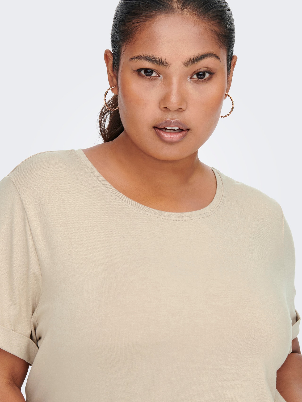ONLY Curvy solid colored T-shirt -Humus - 15238147