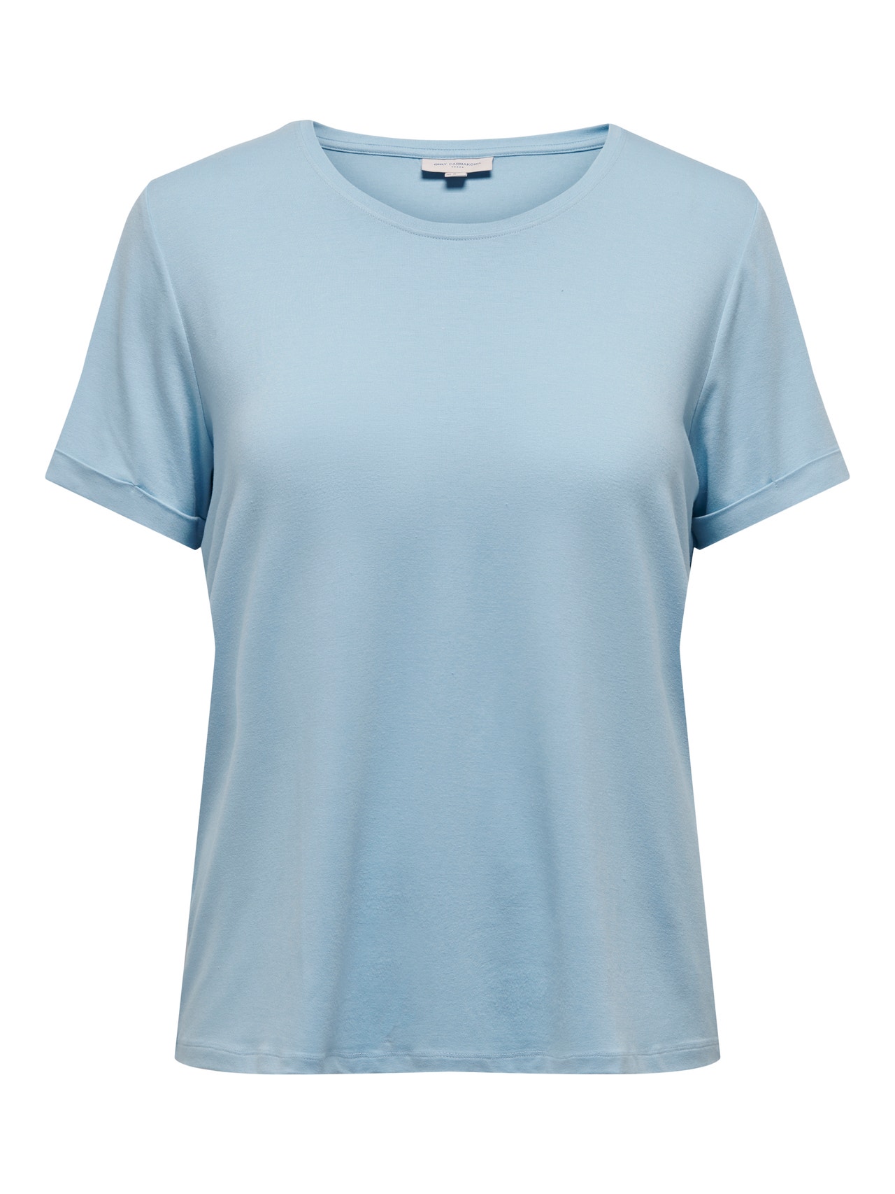 ONLY Regular fit O-hals Mouwuiteinden met omslag T-shirts -Powder Blue - 15238147