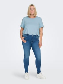 ONLY Curvy enfärgad T-shirt -Powder Blue - 15238147