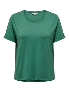 ONLY Curvy enfärgad T-shirt -Bottle Green - 15238147