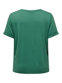 ONLY Curvy ensfarvet T-shirt -Bottle Green - 15238147