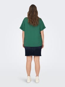ONLY Curvy ensfarget T-skjorte -Bottle Green - 15238147