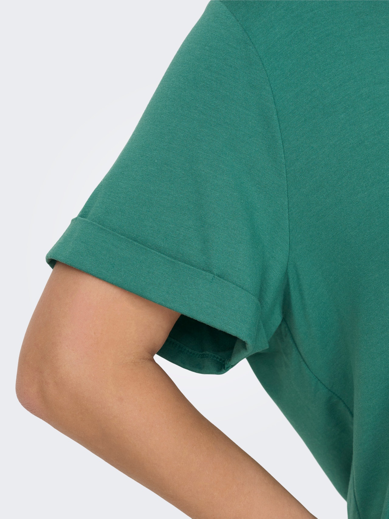ONLY Curvy ensfarvet T-shirt -Bottle Green - 15238147