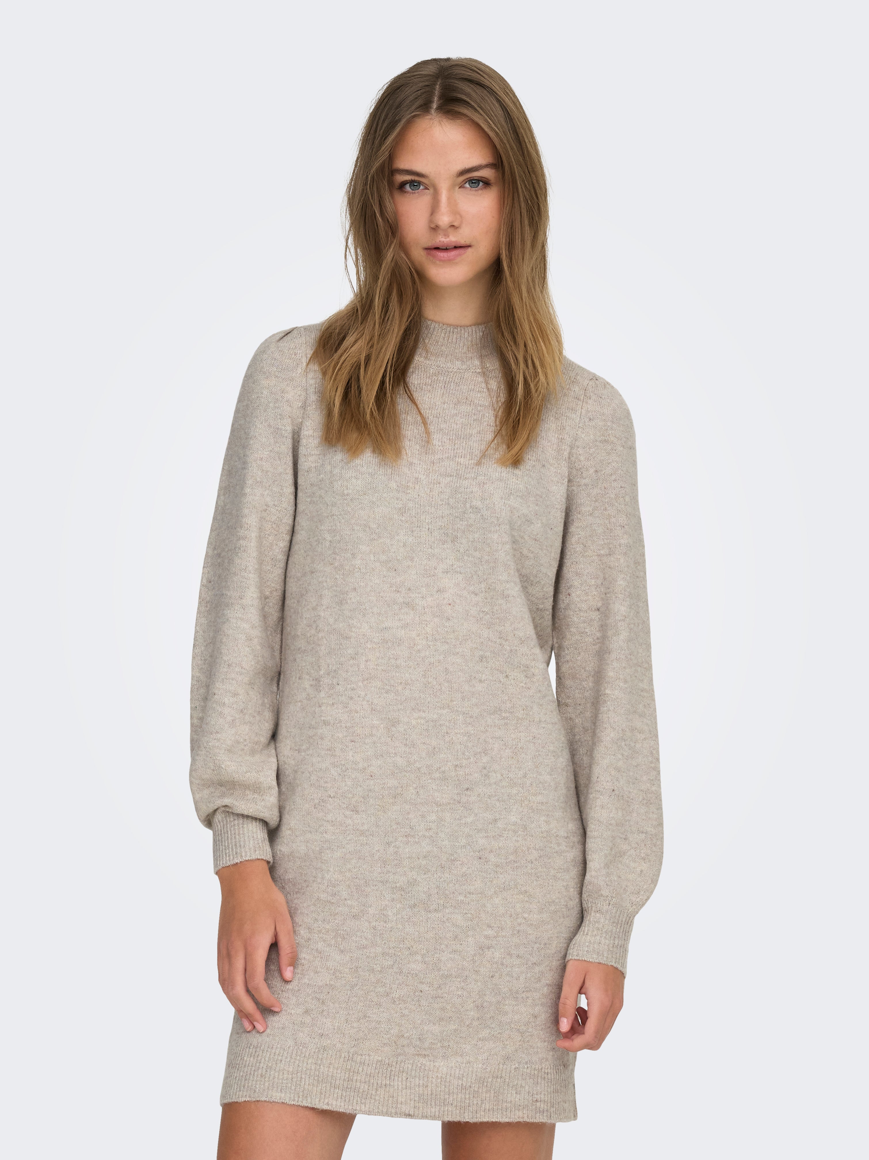 Loose Fit High neck Short dress | Light Grey | ONLY®