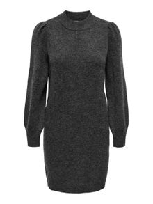 ONLY Robe courte Loose Fit Col haut Manches volumineuses -Dark Grey Melange - 15238237