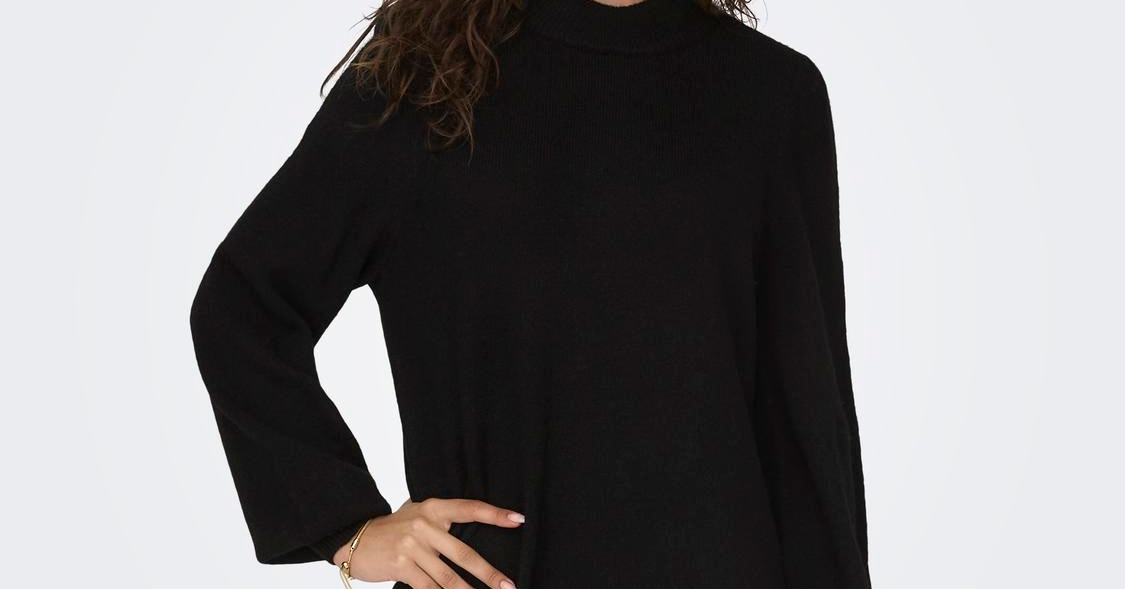 High Neck Knitted Dress Black Only® 