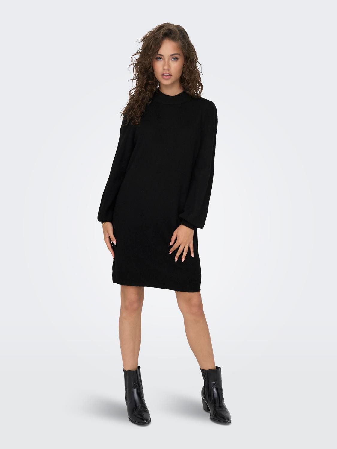 ONLY Col montant Robe en maille -Black - 15238237