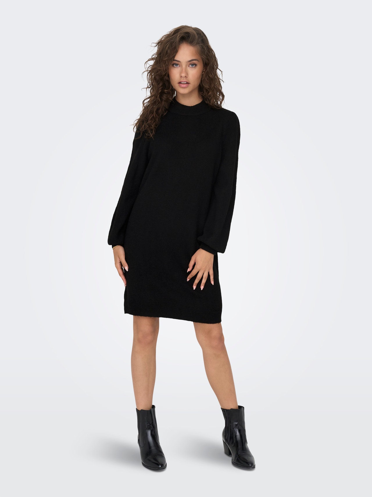 ONLY High neck Knitted Dress -Black - 15238237