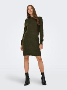 ONLY High neck Knitted Dress -Dark Olive - 15238237