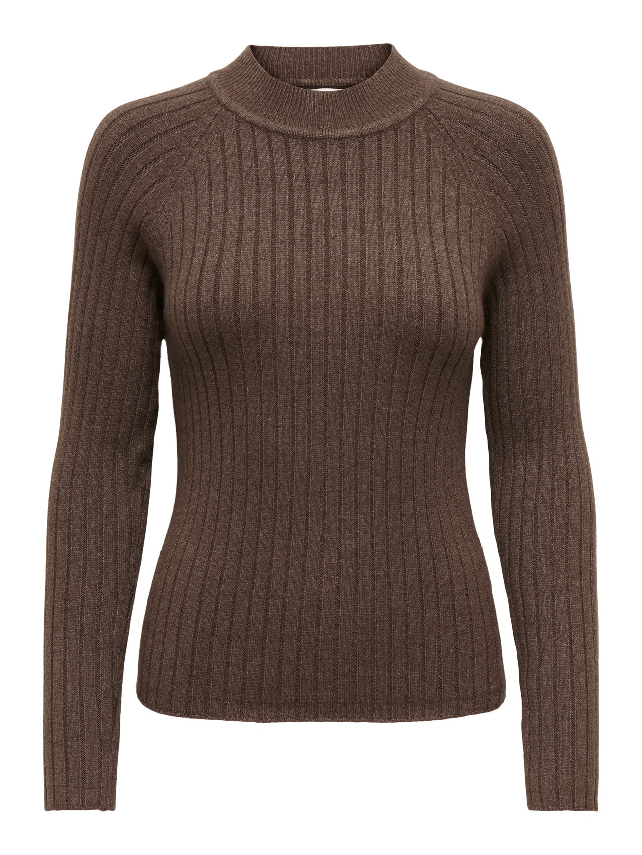 ONLY Gerippter Strick- Pullover -Chocolate Brown - 15238267