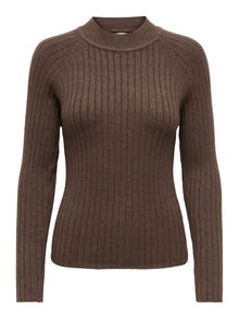 ONLY Rib knitted Pullover -Chocolate Brown - 15238267