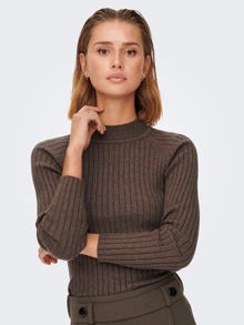 ONLY Rib knitted Pullover -Chocolate Brown - 15238267