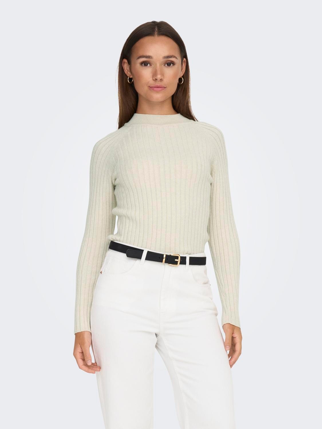 ONLY Rib knitted Pullover -Cement - 15238267