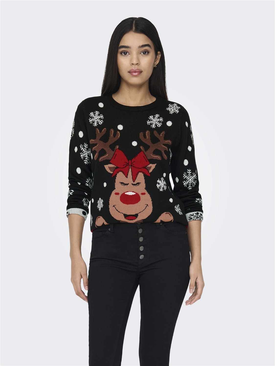 ONLY Knitted Christmas Pullover -Black - 15238375