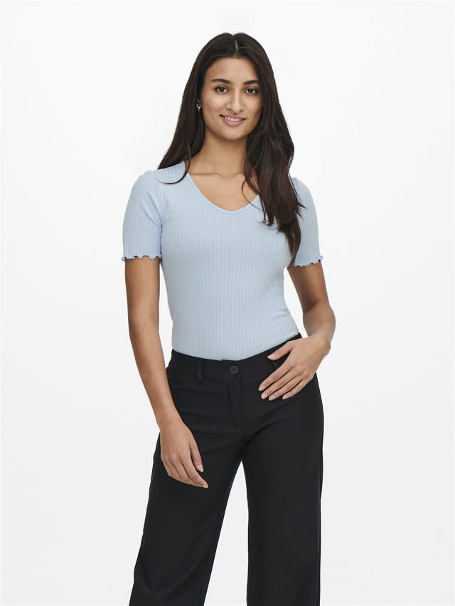 ONLY Stretch Fit V-Neck Top - 15238718